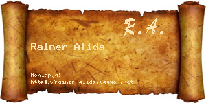 Rainer Alida névjegykártya